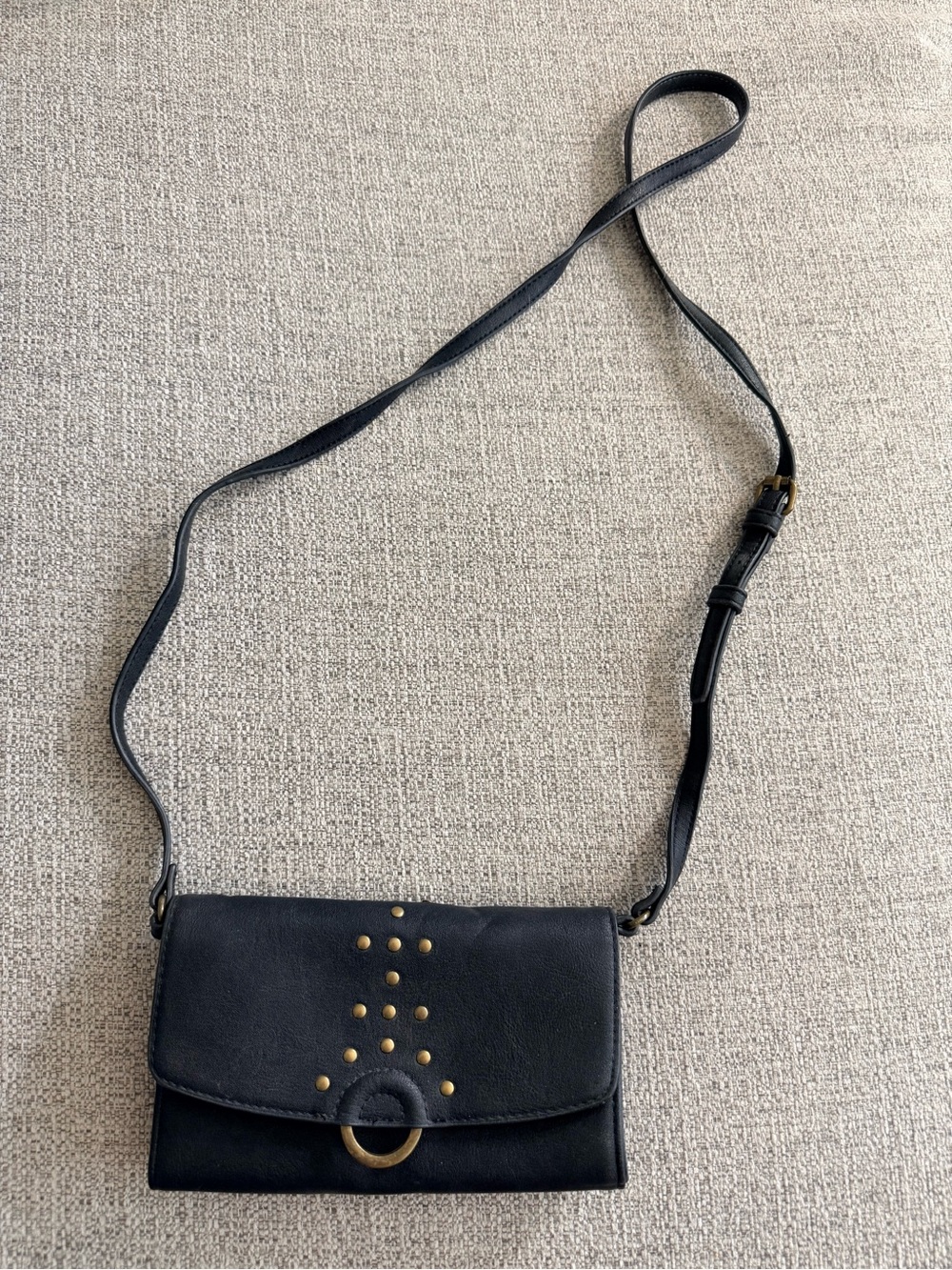 Target Black Crossbody Bag with Gold-Tone Studs